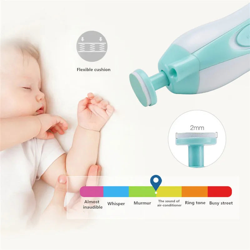 Baby Electric Nail Scissors Newborn Baby Nail Scissors Tool Set Safe Low Decibel 4 Speed Simple Carrier Nail Polishing Machine